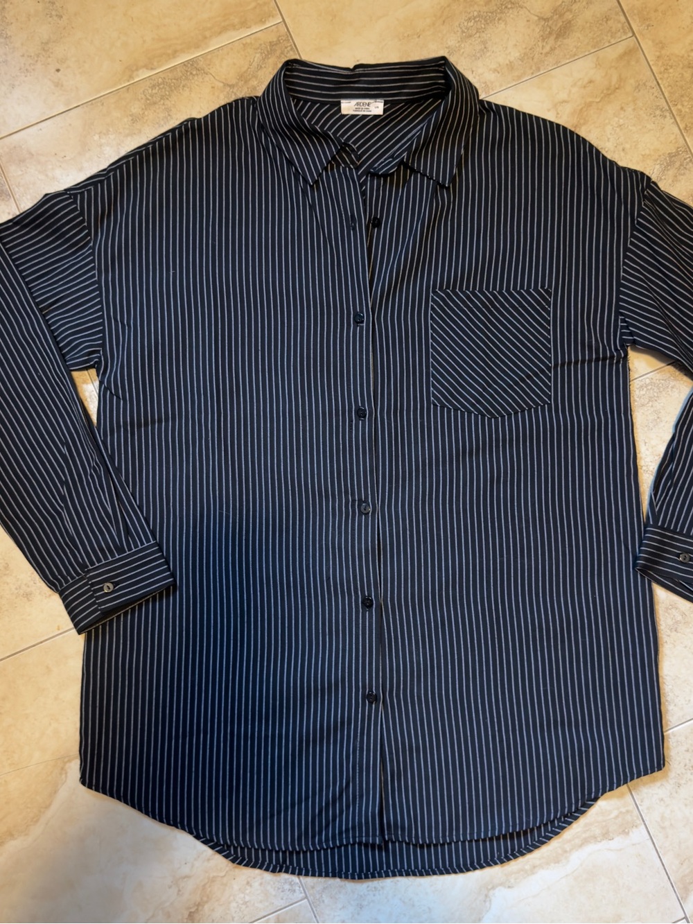 Ardene Oxford Striped Button-Up Shirt – Oversized Fit